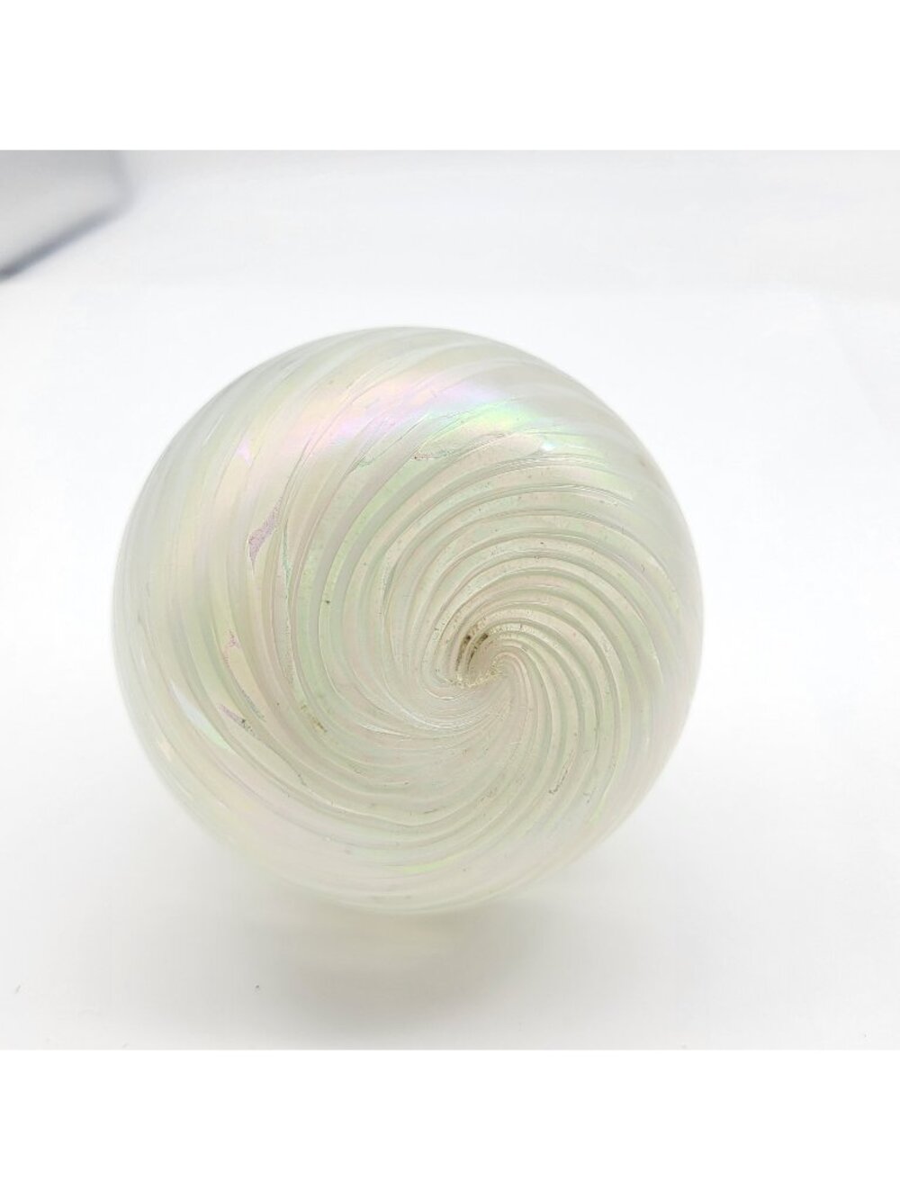 Fun Vintage Swirl Glass Iridescent bud vase oil lamp bottle